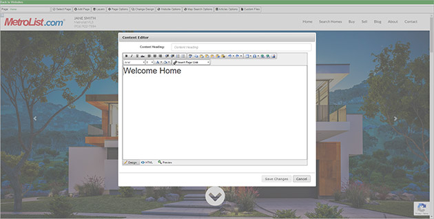 How to change you home page main heading (i.e. Welcome Home)